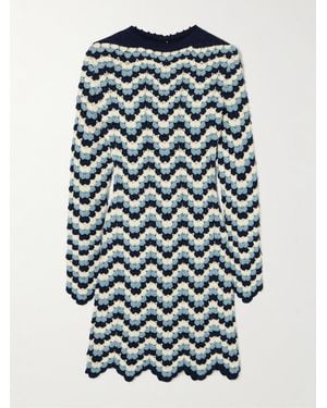 Escvdo Victoria Crocheted Cotton Mini Dress - White