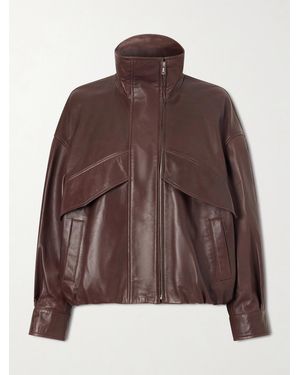 Nour Hammour Leather Jacket - Brown