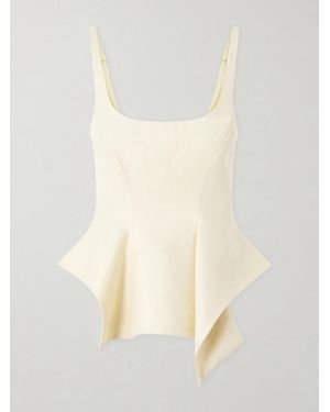 KHAITE Loa Oberteil Aus Leinen Mit Schößchen - Weiß