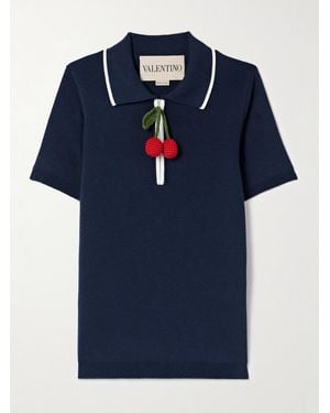 Valentino Garavani Piquet Polo Shirt in Blue | Lyst