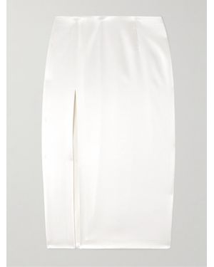 Veronica de Piante Elea Silk-Blend Satin Skirt - White