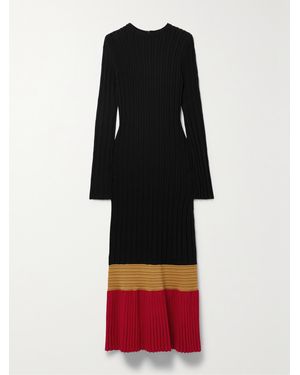 Gabriela Hearst Fiona Midikleid Aus Einer Gerippten Kaschmir-Seidenmischung - Schwarz