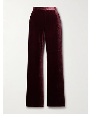 Etro Velvet Straight-Leg Pants - Purple