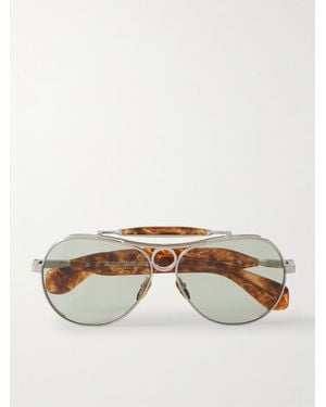 Jacques Marie Mage Aspen Aviator-Style-Tone And Acetate Sunglasses - Metallic