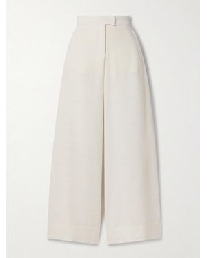 Lisa Marie Fernandez Woven Wide-Leg Trousers - White