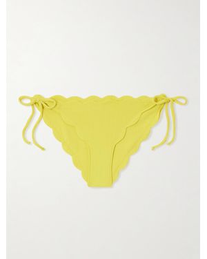 Marysia Swim Mott Scalloped Seersucker Bikini Briefs - Yellow
