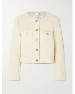 FRAME Cropped Cotton-Blend Bouclé-Tweed Jacket - Natural
