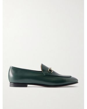 Gucci Jordaan Horsebit-Detailed Leather Loafers - Green
