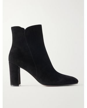 Gianvito Rossi 85 Suede Heeled Ankle-Boots - Black