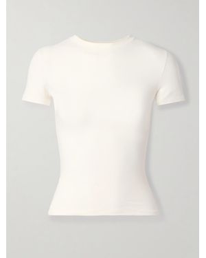 Skims Cotton Jersey T-Shirt – Marble – T-Shirt Aus Baumwoll-Jersey Mit Stretch-Anteil - Weiß