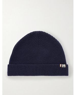 Extreme Cashmere Ribbed Cashmere Beanie - Blue