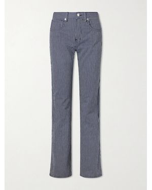 Nili Lotan Celia Striped Straight-Leg Jeans - Blue