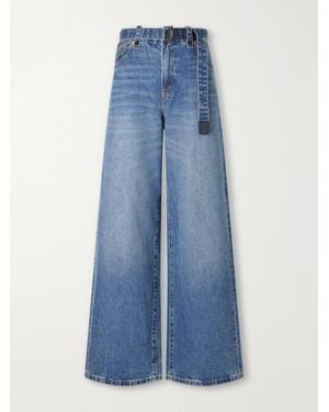 Sacai Levi's Belted Mid-Rise Wide-Leg Jeans - Blue