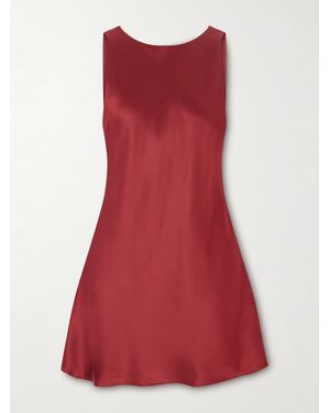 Kiki de Montparnasse Welcome Back Backless Silk-Charmeuse Mini Dress - Red