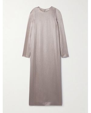 FFORME Iris Metallic Cloqué Maxi Dress - Grey