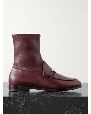 Gucci Jordaan Horsebit-Detailed Leather Ankle Boots - Brown