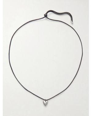 Jennifer Fisher Puffy Heart-Plated And Leather Choker - Natural