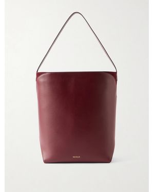 Neous Thea Suede-Trimmed Leather Shoulder Bag - Red