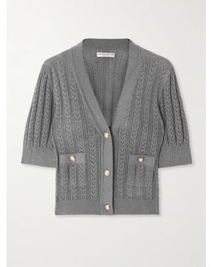 Alessandra Rich Verkürzter Cardigan Aus Einer Baumwoll-Kaschmirmischung - Grau