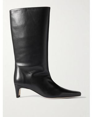 STAUD Wally Leather Boots - Black