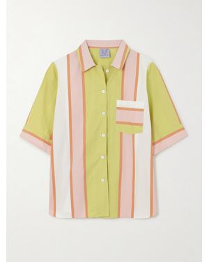 Thierry Colson Chemise En Popeline De Coton À Rayures Zouk - Blanc