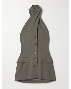 Salon 1884 Net Sustain Kaito Wool Halterneck Top - Grey
