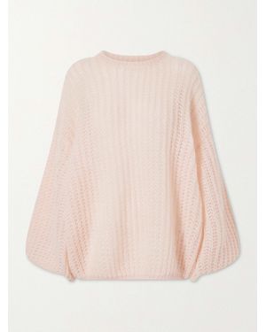 TOTEME Open-Knit Mohair-Blend Jumper - Pink