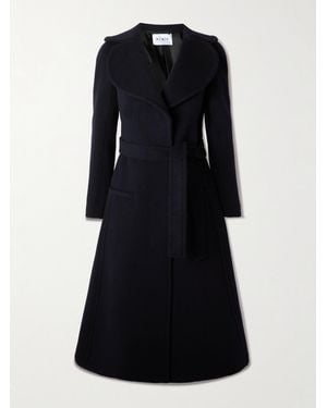 Alaïa Mantel Aus Wolle Mit Bindegürtel - Schwarz
