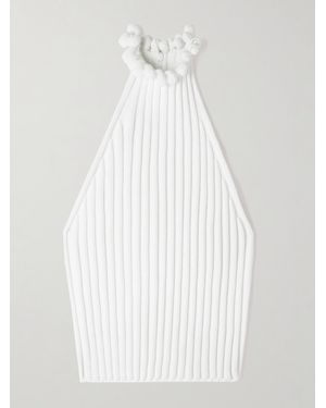 Alaïa Verkürztes Oberteil Aus Rippstrick - Weiß