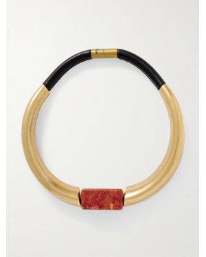 Isabel Marant Tone, Leather And Resin Choker - Orange