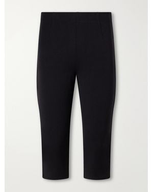 Posse Mina Stretch Cotton-Velvet Slim-Leg Capri Trousers - Blue