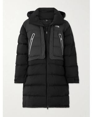 The North Face Printed Panelled Quilted Shell Hooded Down Jacket - Black