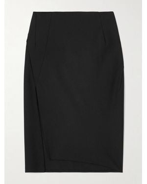 Versace Wool-Blend Midi Skirt - Black