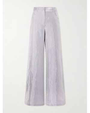 Twp Dylan Striped Cotton-Blend Gabardine Wide-Leg Trousers - Multicolour