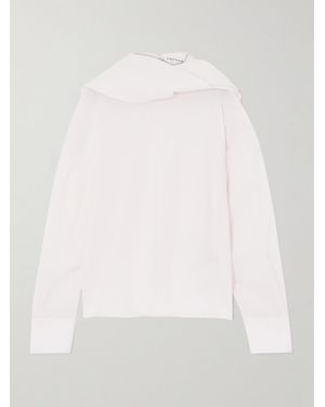 Carven Scarf-Detailed Voile Blouse - White