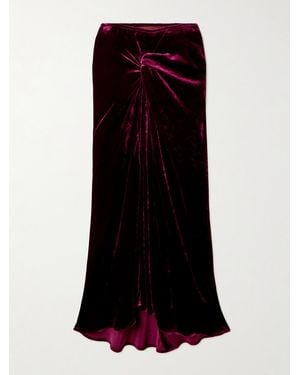 Dries Van Noten Velvet Midi Skirt - Black