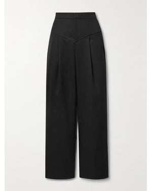 Isabel Marant Staya Straight-Leg Wool-Twill Pants - Black