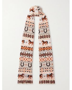 Stella McCartney Fringed Wool Scarf - Weiß