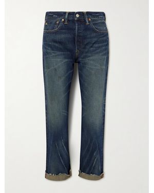 RRL Cropped Mid-Rise Straight-Leg Jeans - Blue