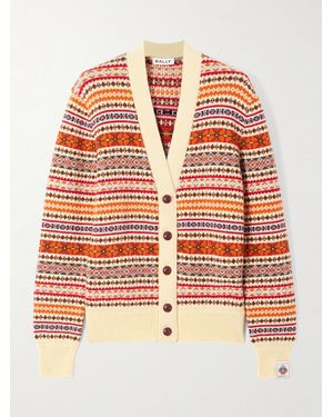 Bally Jacquard-Knit Wool Cardigan - Orange