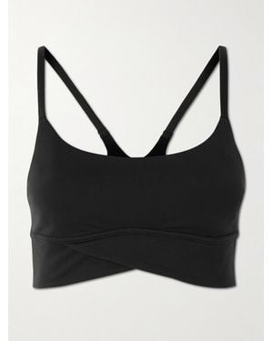 lululemon Wunder Train Strappy Wrapped Sport-Bh Aus Stretch-Jersey - Schwarz