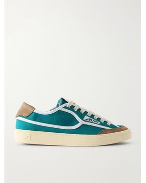 Autry Windscape Low Suede-Trimmed Canvas Trainers - Blue