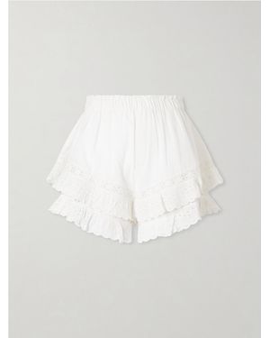 Sea Eliza Embroidered Cotton-Blend Shorts - White