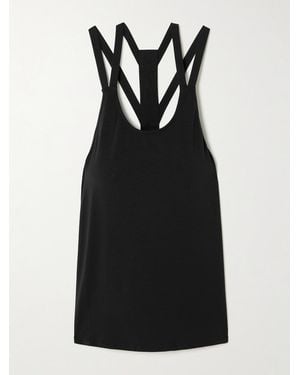 Eres Allyson Embroidered Stretch-Modal And Silk-Blend Jersey Tank - Black