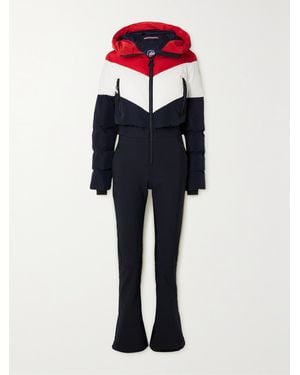 Fusalp Kira Softshell Quilted Color-Block Ski Suit - Blue