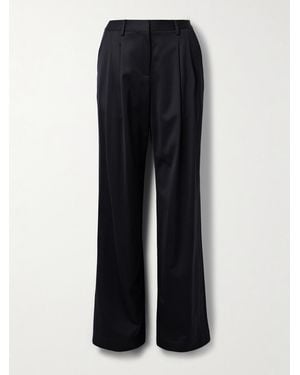 Twp Sullivan Pleated Linen Straight-Leg Pants - Blue