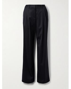 Twp Sullivan Pleated Linen Straight-Leg Trousers - Blue
