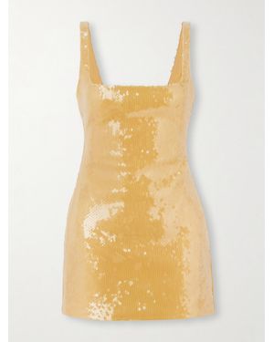 16Arlington Sior Sequined Tulle Mini Dress - Yellow
