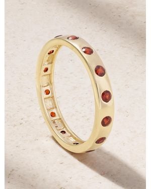 STONE AND STRAND Bague En Or 10 Carats (416/1000) Et Grenats Fauvist Form - Neutre