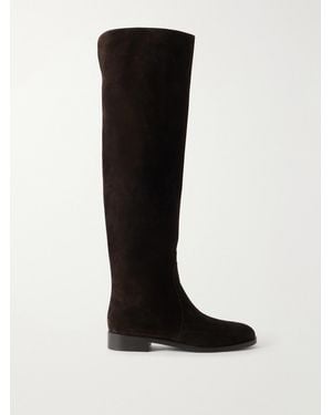Gianvito Rossi Zayne 20 Suede Over-The-Knee Boots - Black